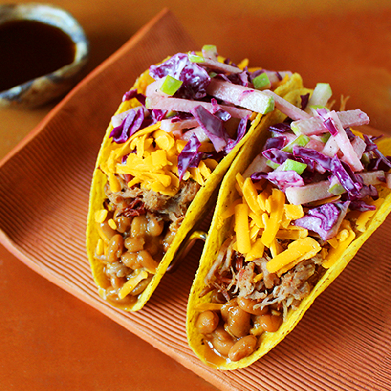 Pulled Pork and Beans Taco