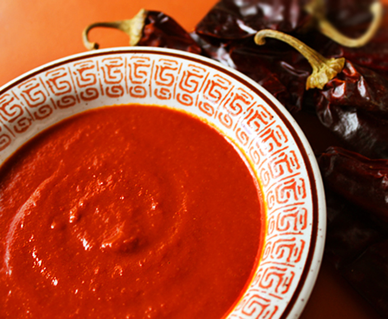 Red Chile Sauce in Mexican Bowl